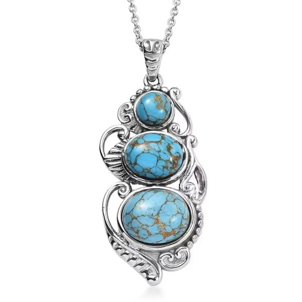 Mojave Blue Turquoise 8.10 ctw Pendant Necklace New
